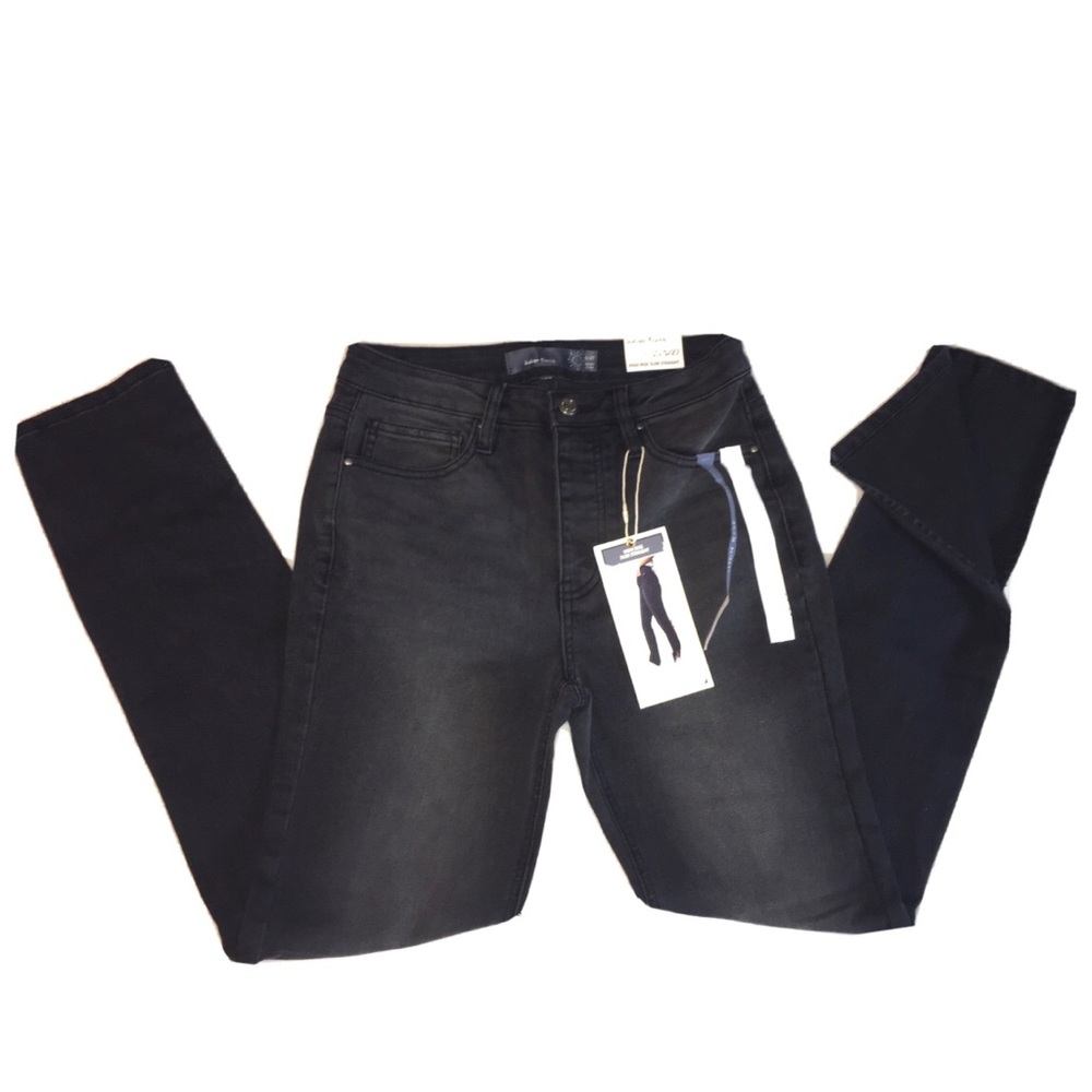 Indigo Rising High Rise Slim Straight Womens Black Jeans Size 5/27 NWT Denim. - Picture 1 of 6